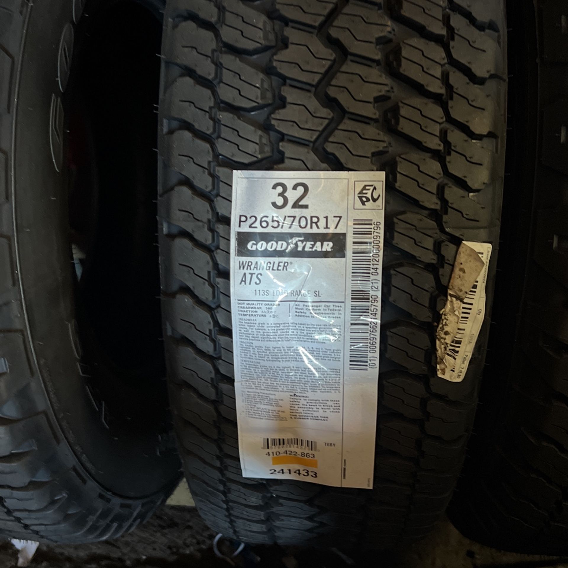 265/70/17 Goodyear Wrangler Tires