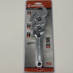 Crescent AC3PC Quick Adjust Adjustable Wrench 3-Pack 6", 8", 10" Jaw Capacities 
