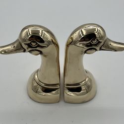Solid Brass Duck Book Ends 