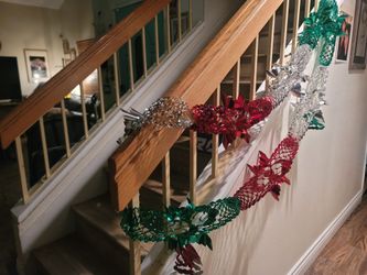 Mexican theme Foil Garland Red Green Silver