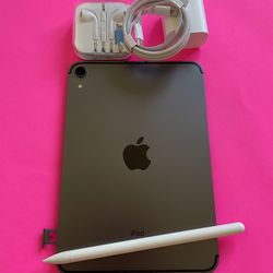 Apple Ipad Mini 6th Generation (2021/ 8.3” Liquid Retina ) 64GB WiFi + cellular (5G Unlocked) with pen, case & Accessories (256GB $569) 