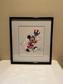 Framed Print Patriotic Mickey Mouse 17” 1/2 Tall x 15” 1/2 Wide