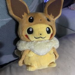 Pikachu With Eevee Hoodie Plush 