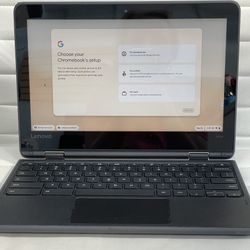 Used Unlocked Laptop Lenovo 300e Touchscreen 11.6"  2in1, 4GB , Drive 32GB, Chromebook  