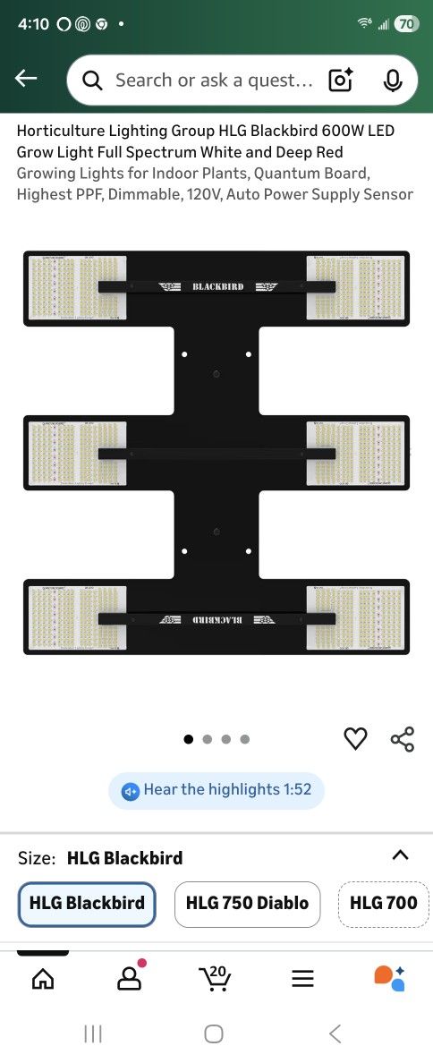 Blackhawk Horticulture Grow Light 700w