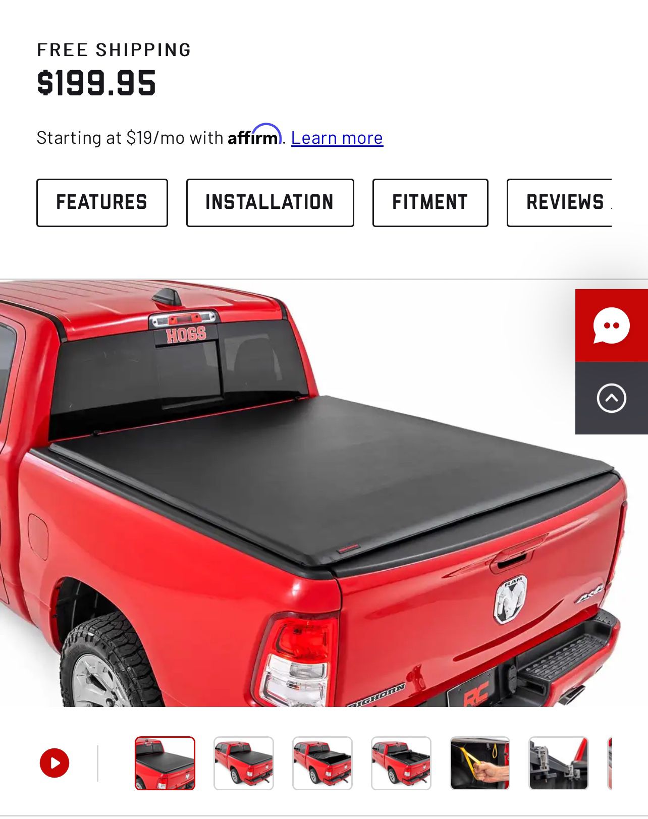 2022 Ram 1500 Soft Bed Cover 