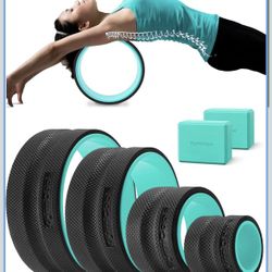 Back Roller Wheel Set of 4 with 2 Yoga Blocks