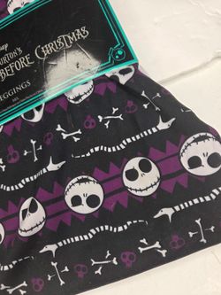 Disney Nightmare Before Christmas Jack Skellington Leggings Purple Black M/L