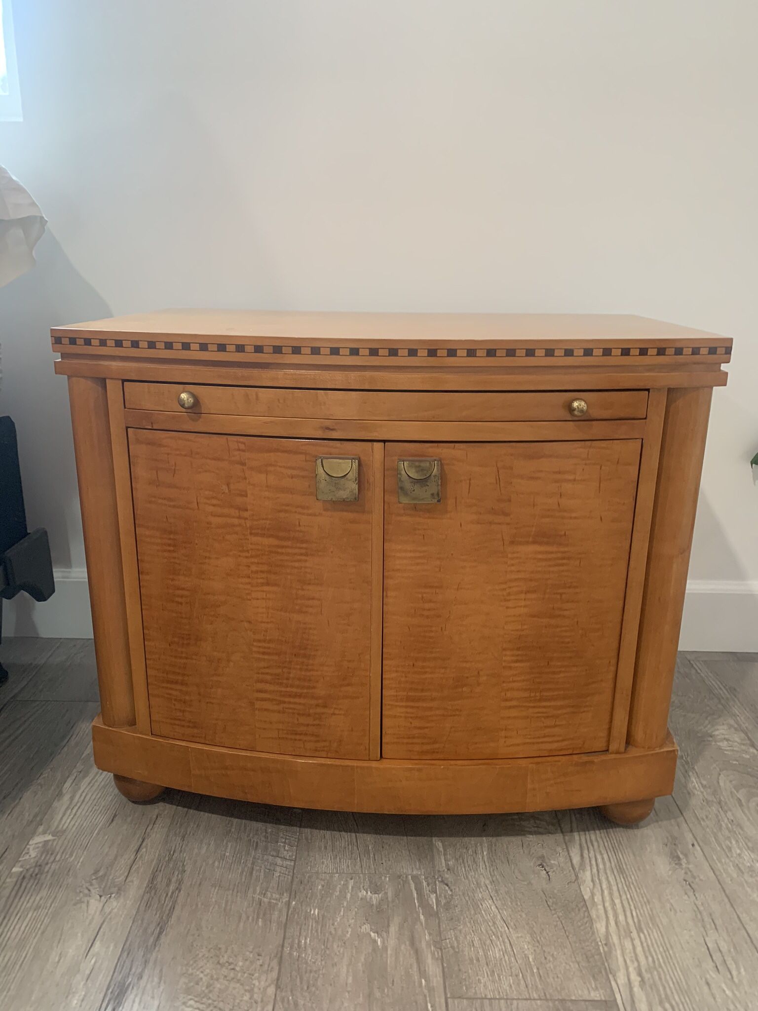 Vintage - Art Deco Nightstands - “Hickory White” Genesis Biedermeier Style Nightstands (2)