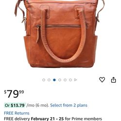 Pascado Vintage leather crossbody top handle tote shoulder satchel bag for women handbag with pockets zipper Brand New In wrapper 