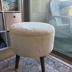 White Chair With Storage 