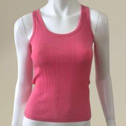 Simply by e Women’s Pink Ribbed Tank Top, Medium