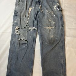 Carhartt Worn Blue Jeans - Sz 33 x 30