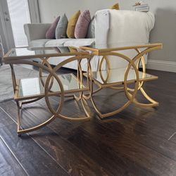 Elegant Set Of 2 - Gold End Tables