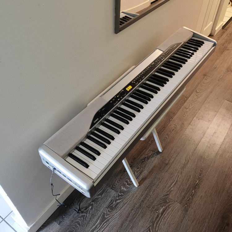 Casio 88-key Digital Piano Keyboard - Semi Weighted Hammer Action - Tri-element ZPI Sound - 202 tones, 120 rhythms, 32-note polyphony (MSRP $800)