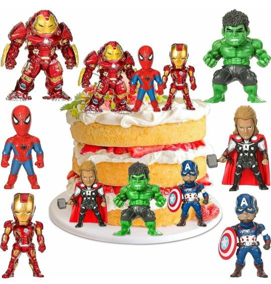 Marvel Avengers Action Figures Cake Decorations 6 (Pcs)