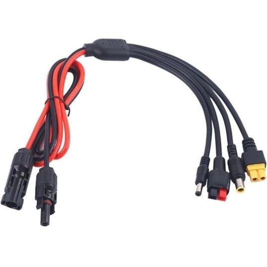 Solar Panel Connector Adapters,4-in-1 Cable Kit For XT60 DC5521 DC7909 Power Stations,12AWG-18AWG 7A Current 140W18V 280W36V Compatible