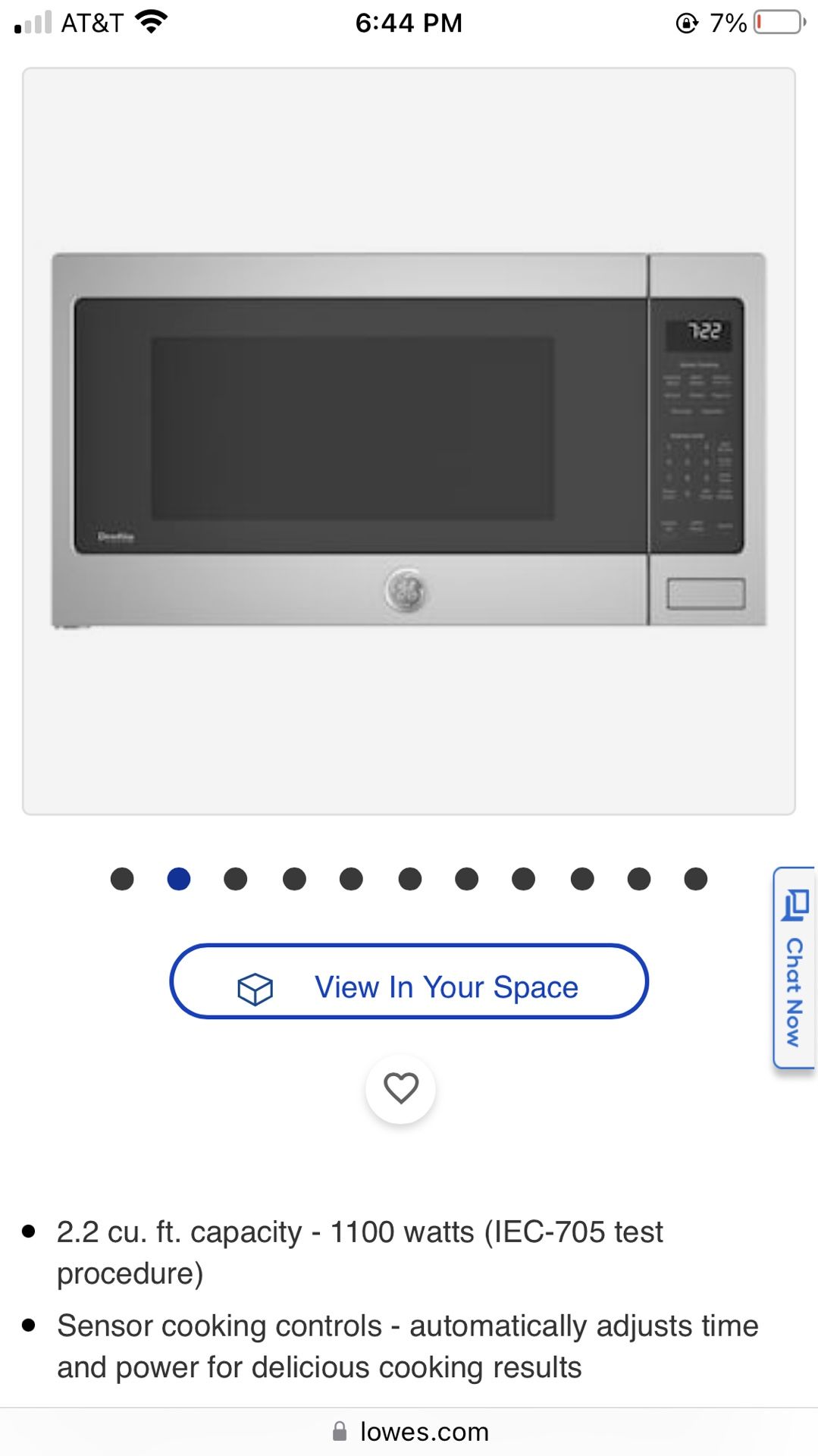 GE Profile Microwave / New In Box  Pes7227SLSS