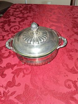 Silver casserole dish