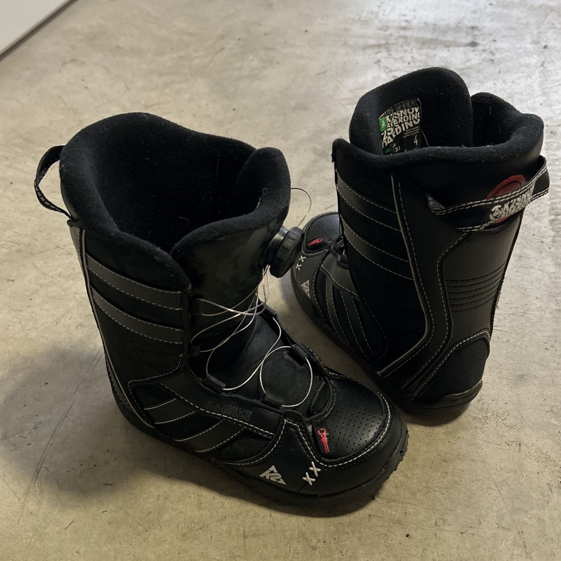 Jr. Size 4 K2 Snowboarding Boots