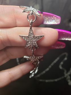 💖 Lula's - BRAND NEW - Rhinestone Stars Belly Body Chain Choker Necklace Jewelry