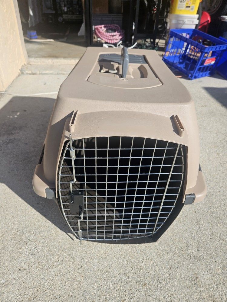Dog Kennel Plastic Portable Travel Crate.