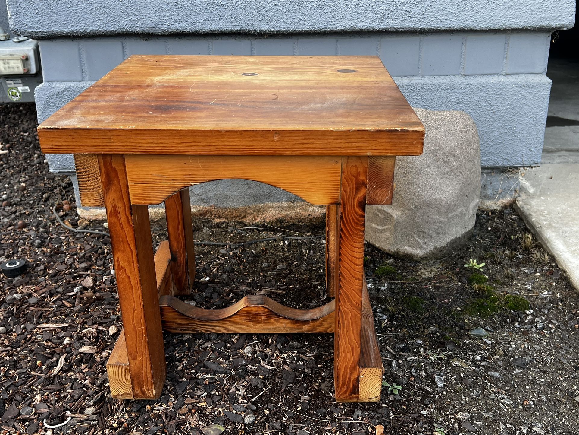 Solid Wood Rustic Side Table / Accent Table