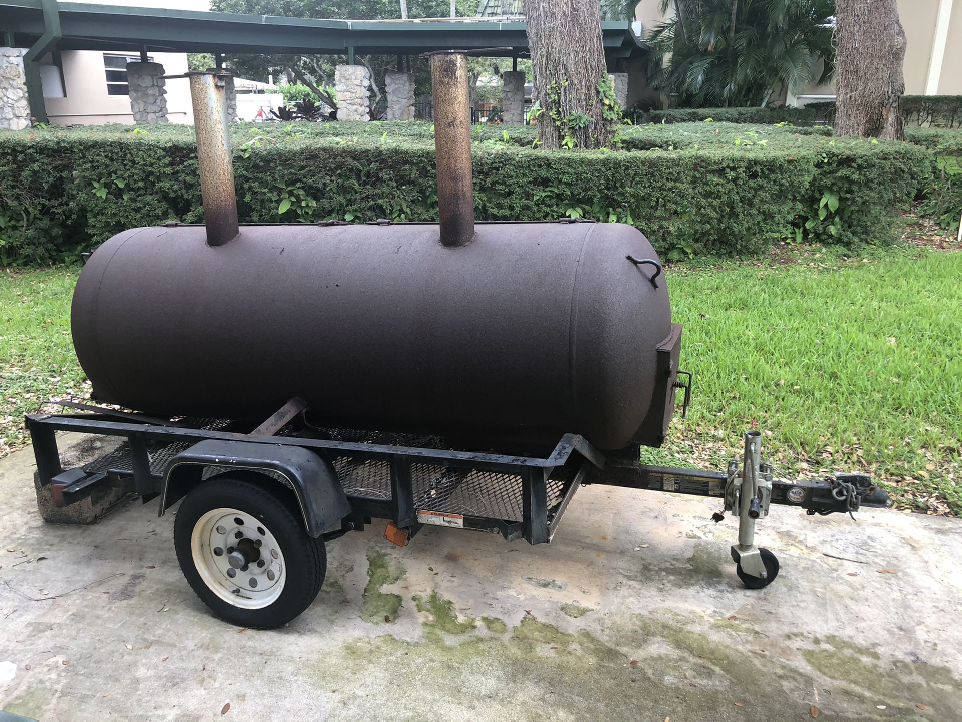 Grill on trailer