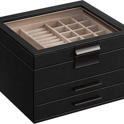 Jewelry Box with Glass Lid 
