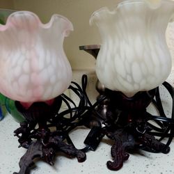 Antique Cherrub Lamps (2) 