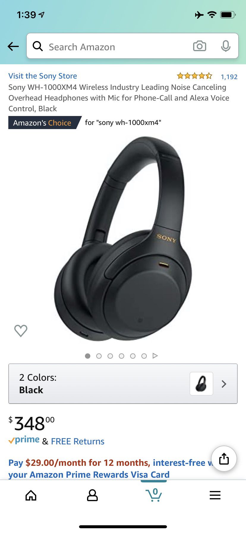 Sony WH-1000XM4 noise cancellation headphone