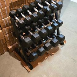Hex dumbbells set with the rack 5-50lb (550lb total weight) *BRAND NEW IN THE BOXES*