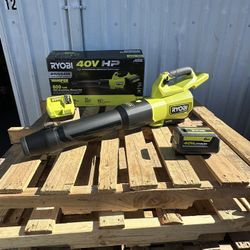 RYOBI 40V HP Brushless Whisper Series 180 MPH 800 CFM Cordless Battery Leaf Blower with 8.0 Ah Battery and Charger NEW $265