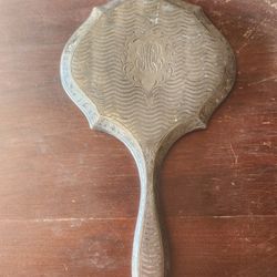 Heavy Antique Vintage Mirror With Initials mcc
