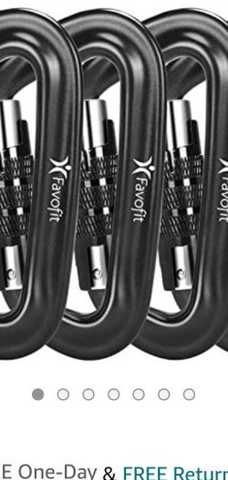 Pack of 4 clips. Brand new ultra sturdy locking caribiner clips