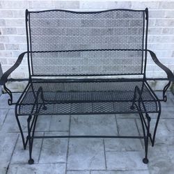 Wrought Iron Glider And Rocking Chair