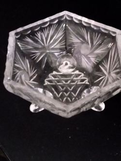 $15! Crystal candy dish vintage