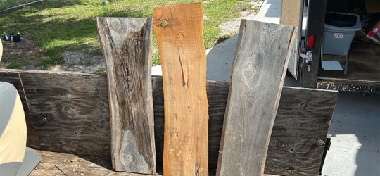 Rustic Live Edge Wood Slabs – Set of 3