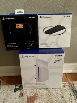 Ps5 Slim disk drive, stand, and brand new sealed death stranding 2 controller