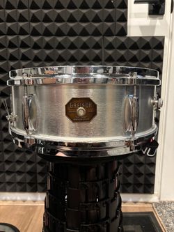 Gretsch 14x5 1970s aluminum snare stop sign badge