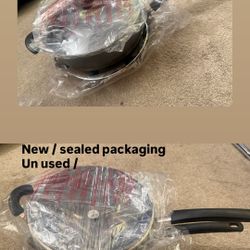 Farberware Cookware pot pan Nonstick 5Qt Saucepan, Dishwasher Safe 10 inch frying pan  Ceramic/aluminum mix .    New sealed packages  Pick up Belmont 