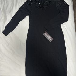 Black Sparkly Sweater Dress