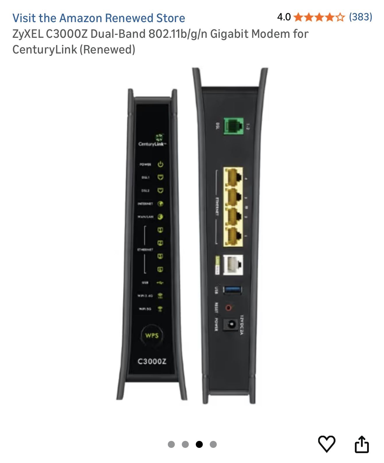 ZYXEL C3000Z Modem - CenturyLink 