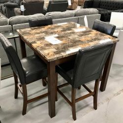 Ashley Counter Height Dinning Table And Bar Stools 