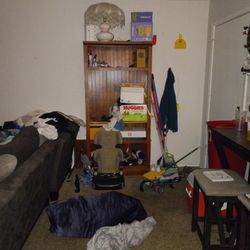 Book Shelf, Lamp, White Jewelry Box 