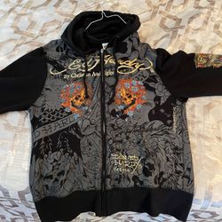 Ed Hardy Zip Up Hoodie Like New Size XL