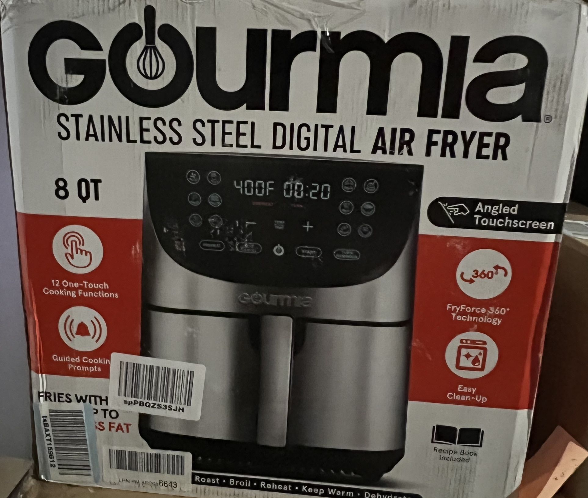 Gourmia 8 Quart Digital Air Fryer W/ FryForce 360 Technology