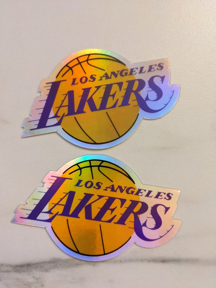 Los Angeles Lakers Logo Basketball Holographic Sticker | Lakers Sticker | Holographic sticker | LA Lakers Basketball sticker