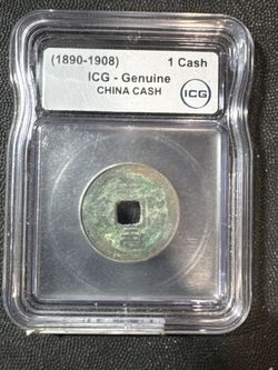 #94 ICG certified China 1 Cash coin (1890–1908) – Qing Dynasty era – genuine historical bronze coin
