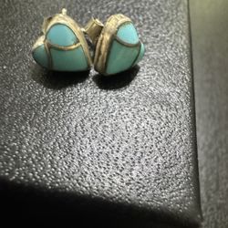 NAVAJO STERLING SILVER & TURQUOISE INLAY HEART 